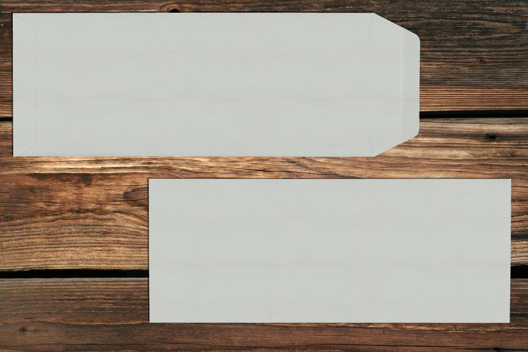 Versandtaschen 125x312 mm Nassklebend Delfingrau 120 g/qm